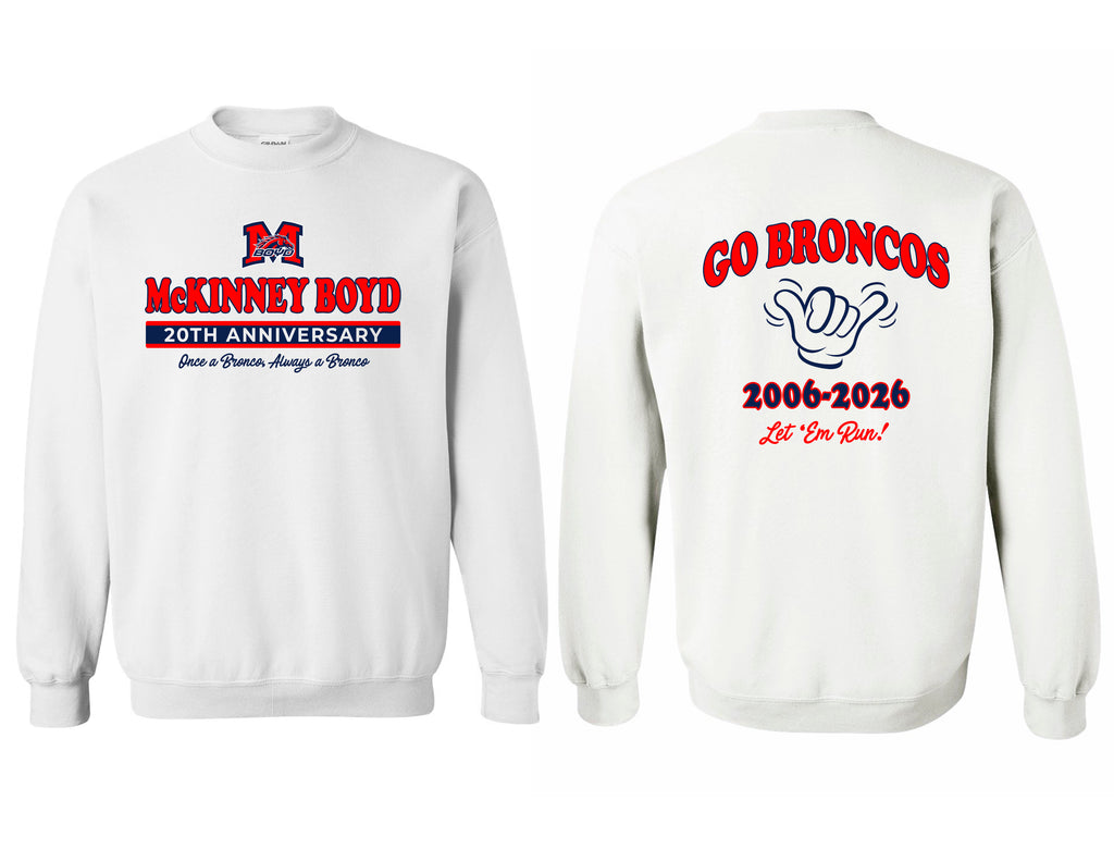 McKinney Boyd 20th Anniversary White Crewneck Sweatshirt