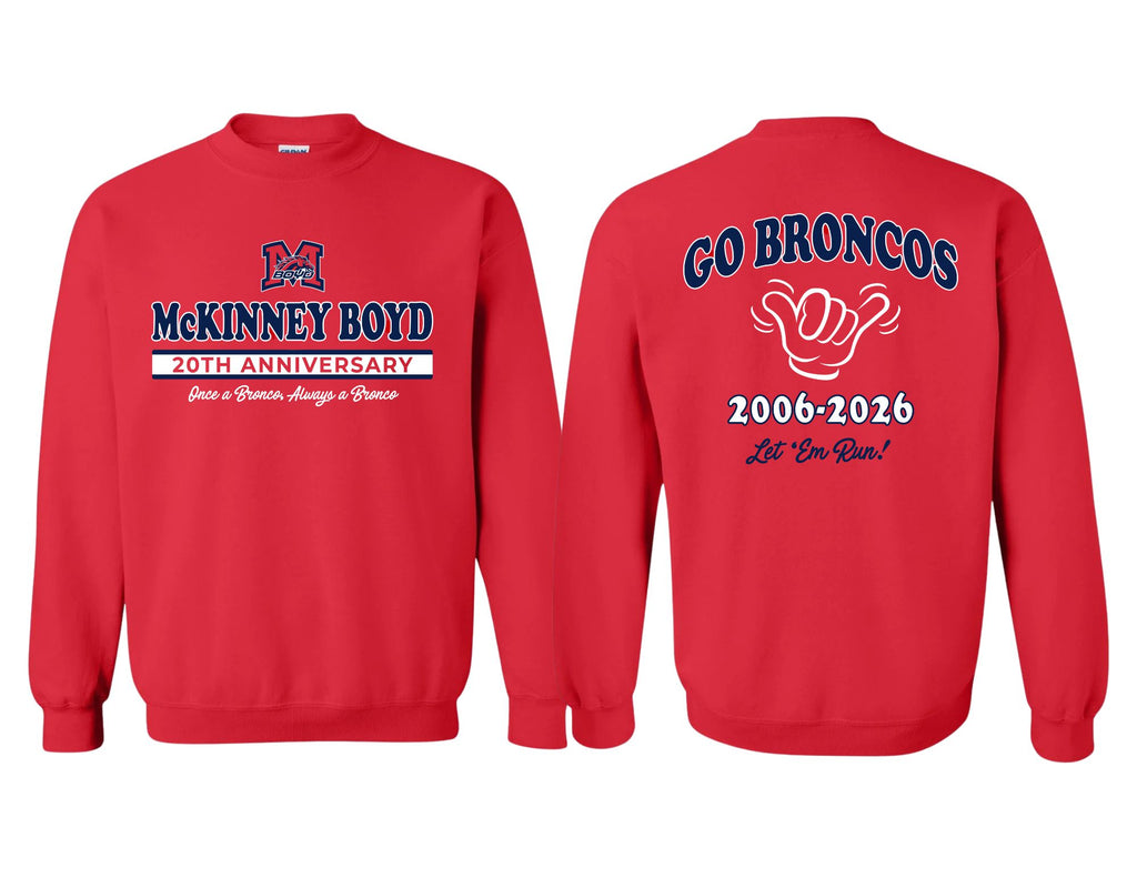 McKinney Boyd 20th Anniversary Red Crewneck Sweatshirt