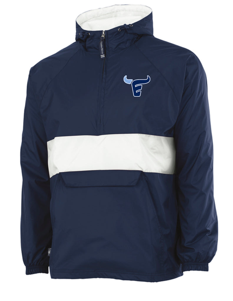 Emerson Soccer Navy and White Charles River All-Weather Pullover with Embroidered Logo