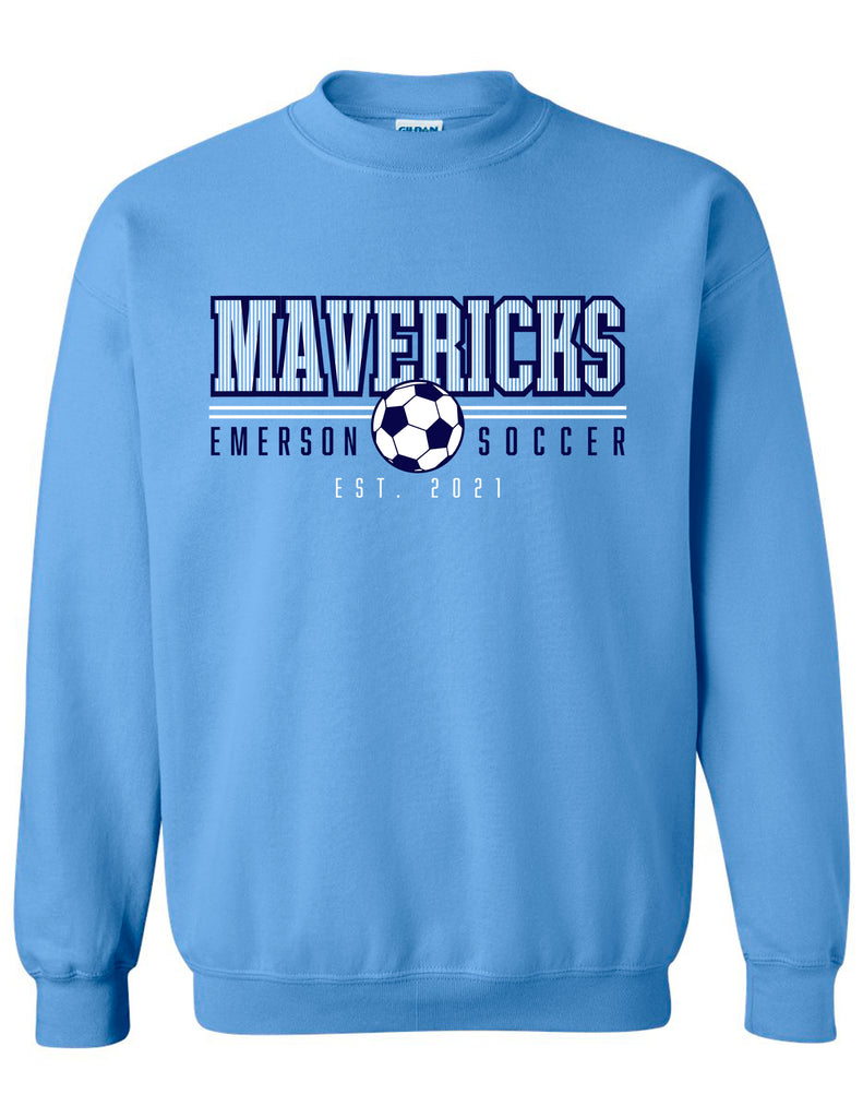 Emerson Soccer Carolina Mavericks Striped Crewneck Sweatshirt
