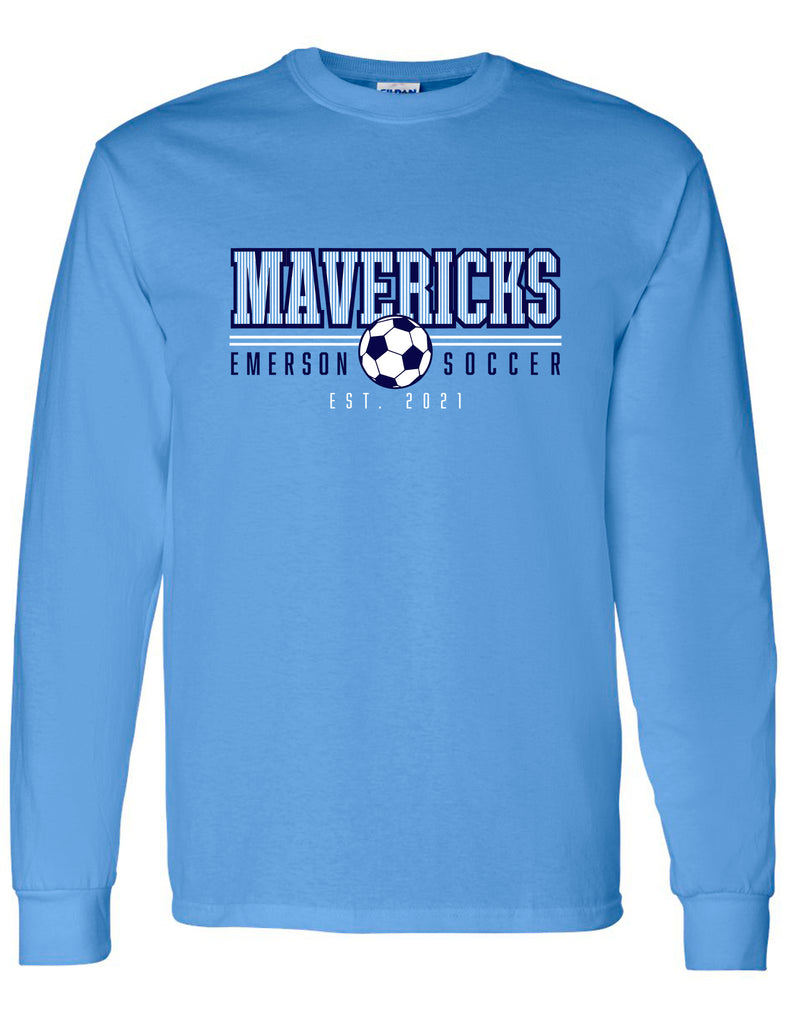 Emerson Soccer Carolina Mavericks Striped Design Long Sleeve Tee