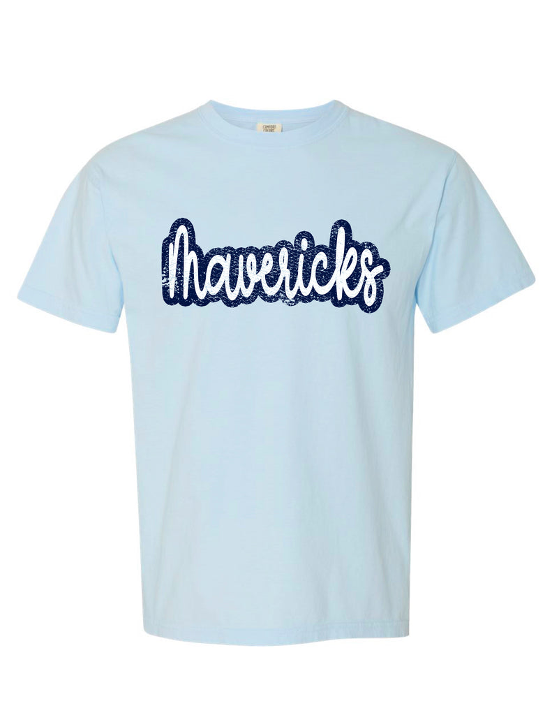 Emerson Soccer Comfort Colors Chambray Script Design Tee