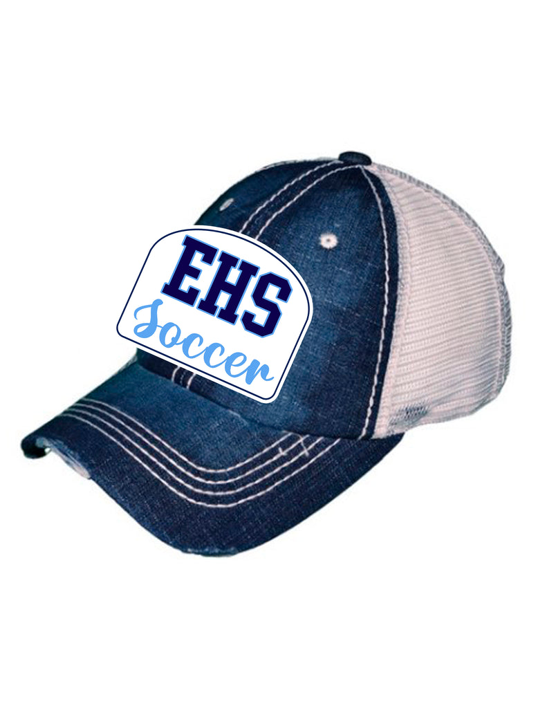 Emerson Soccer Denim & White Distressed Patch Hat
