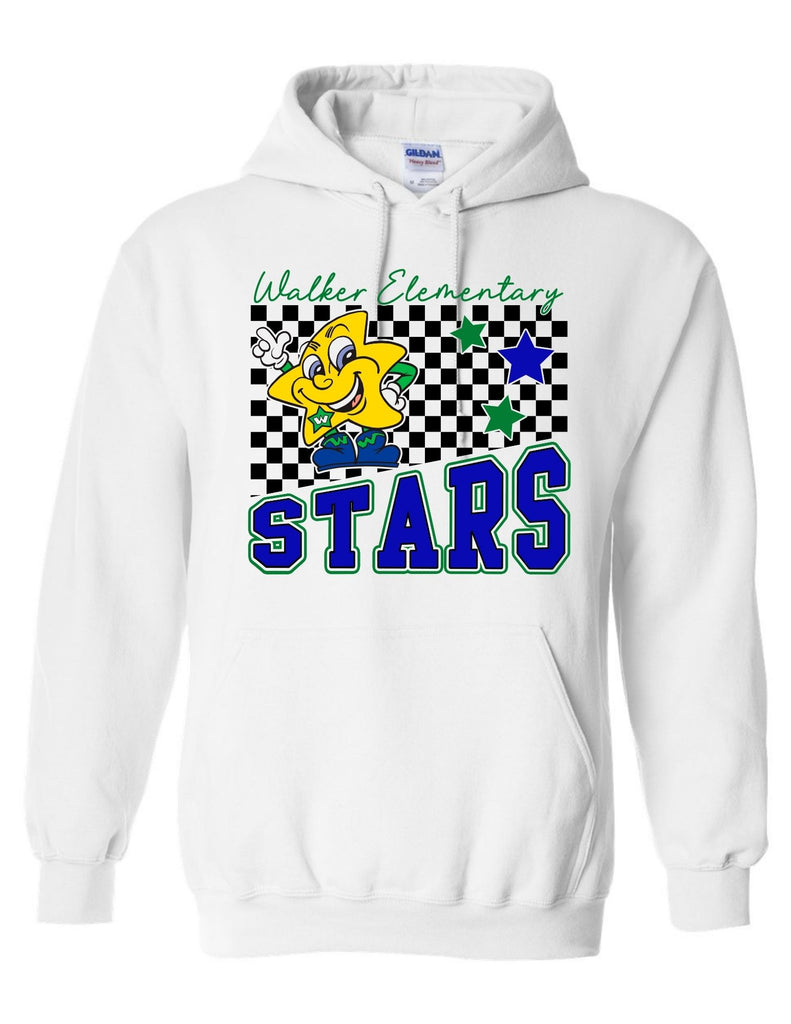 Walker Elementary Stars White Checker Hoodie