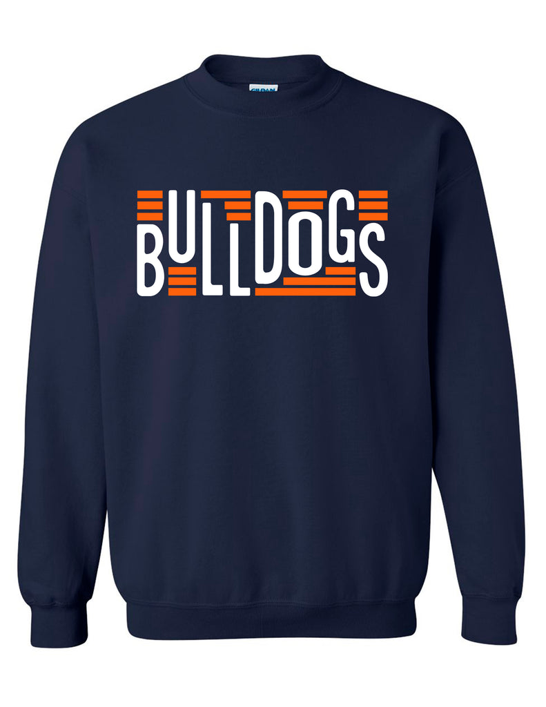 North Swim Navy Bulldogs Lines Design Crewneck