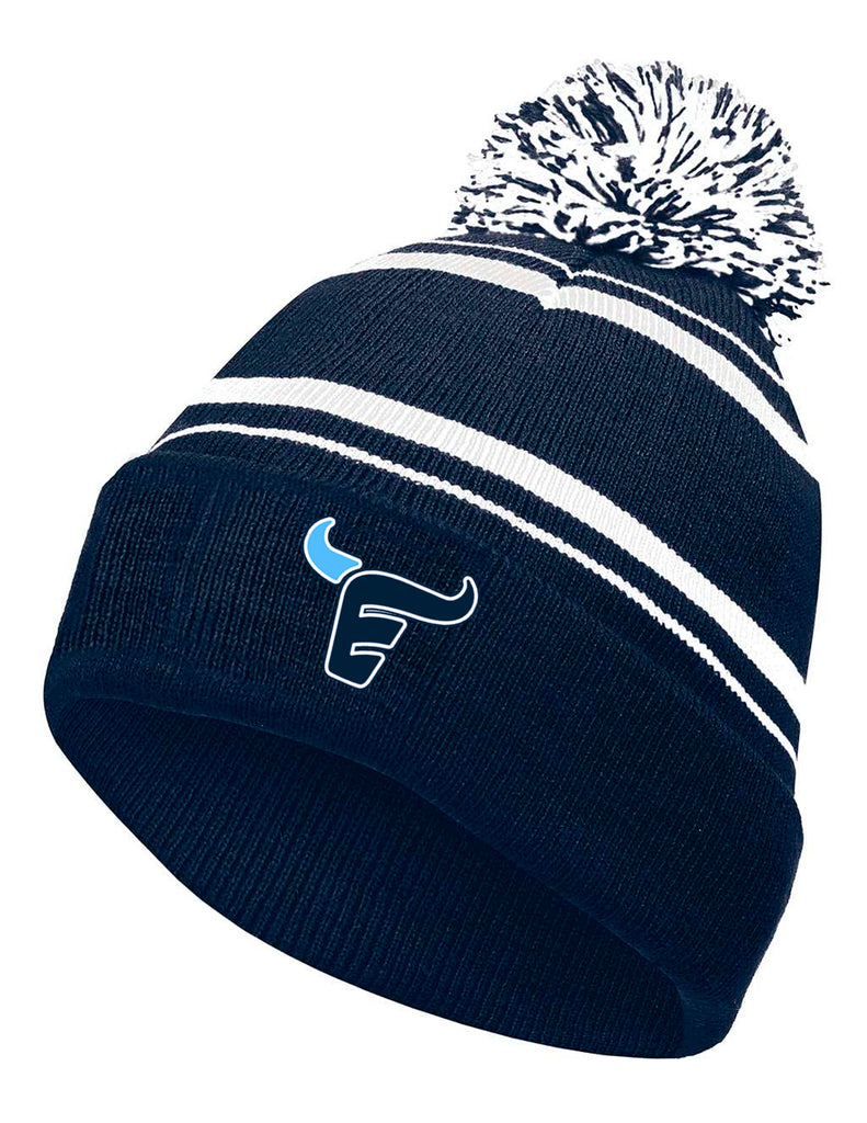 Emerson Soccer Holloway Homecoming Striped Pom Beanie with Embroidery