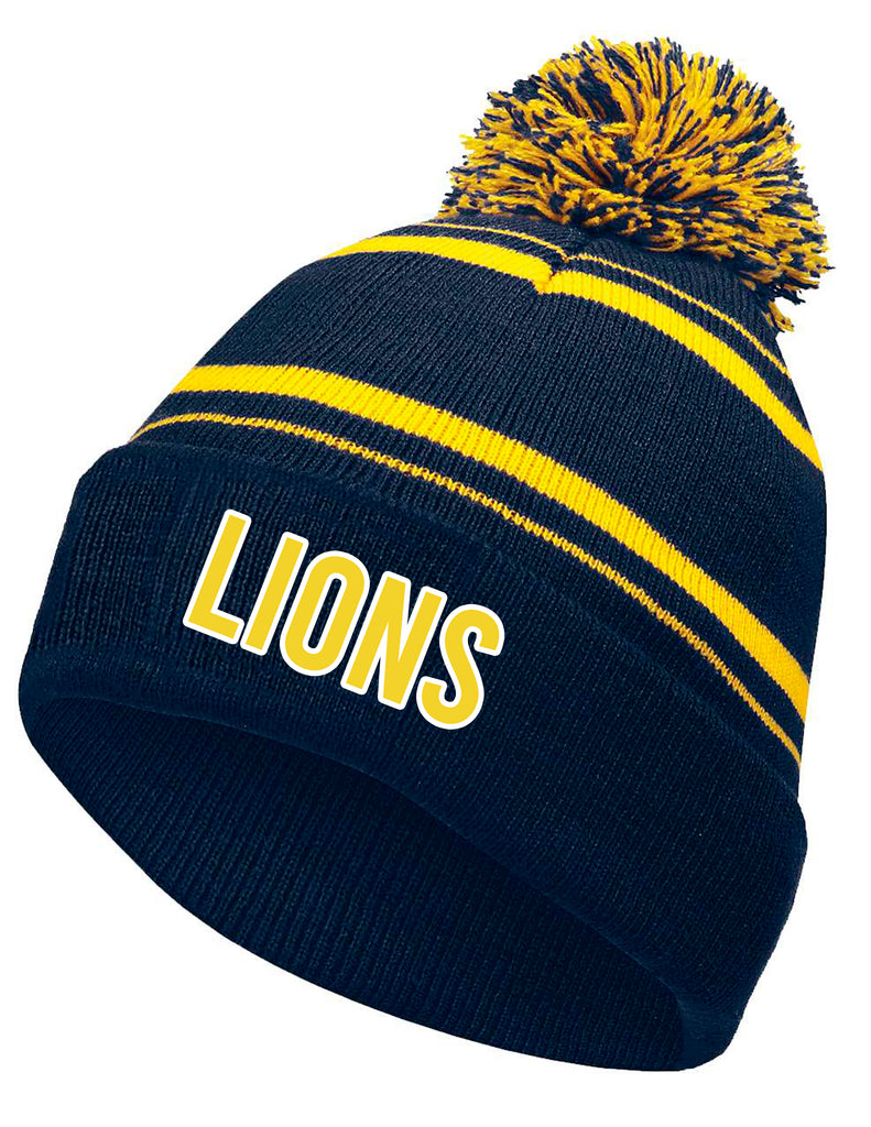 McKinney High Cheer Holloway Homecoming Striped Pom Beanie