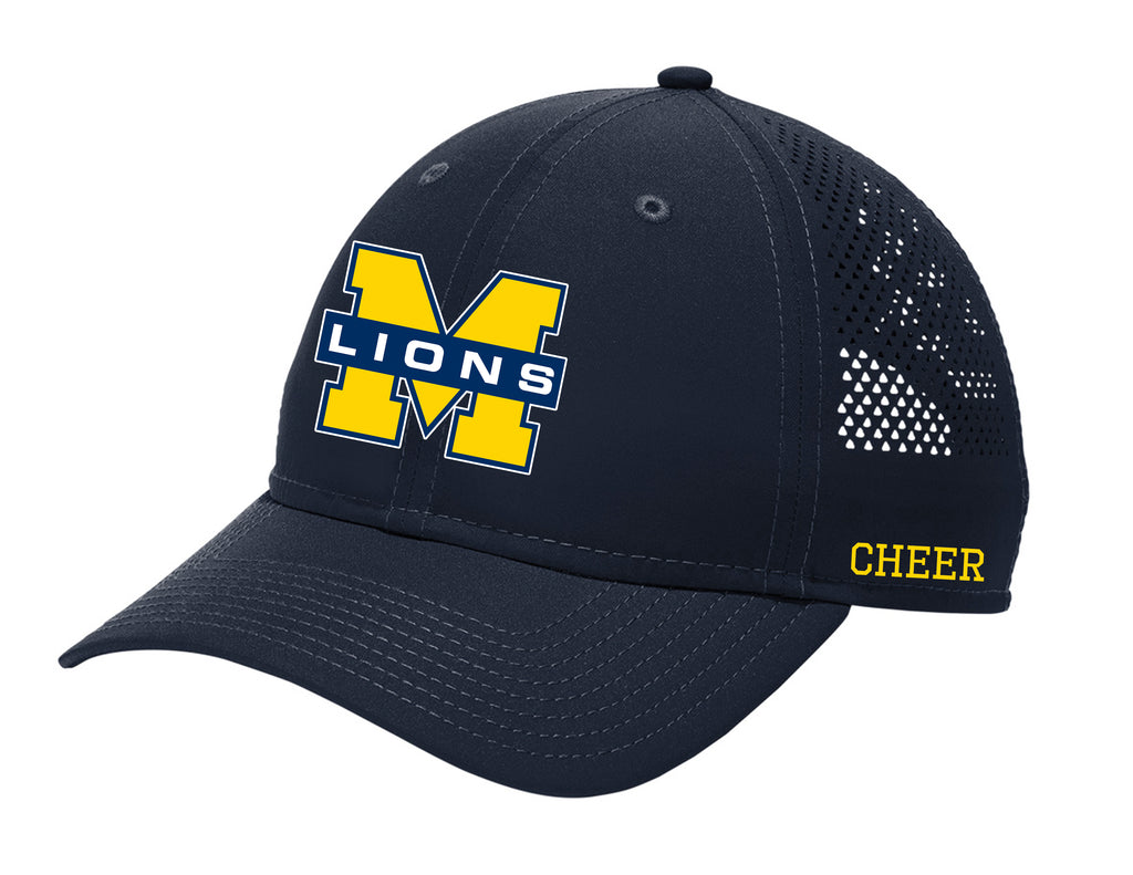 McKinney High Cheer New Era Navy Perforated Performance Hat with Side Embroidery