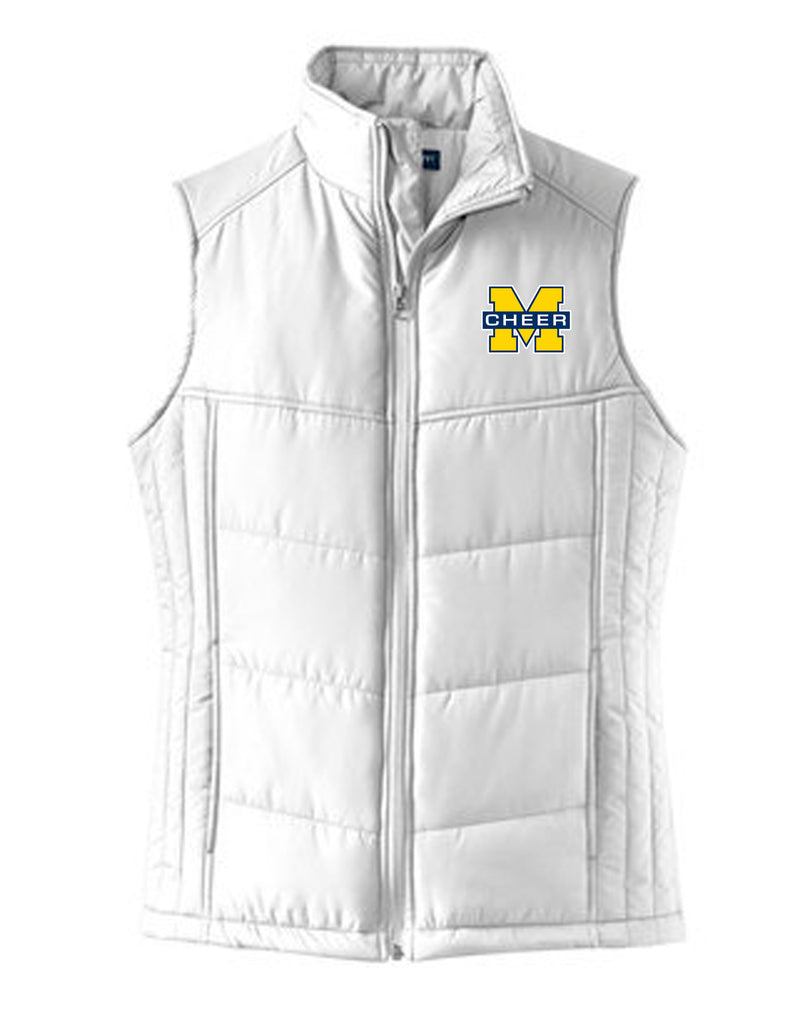 McKinney High Cheer White Women's Puffer Vest