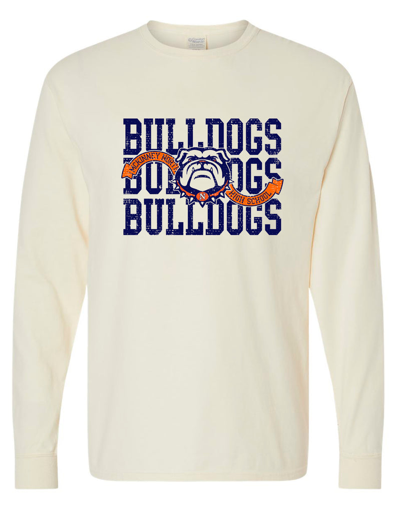 North Swim Comfort Wash Parchment Stacked Ribbon Design LS Tee