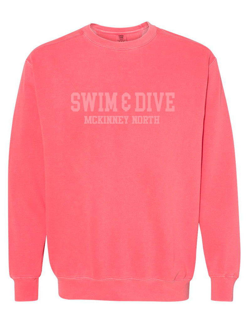 North Swim Comfort Colors Watermelon Tone on Tone Embroidered Crewneck Sweatshirt