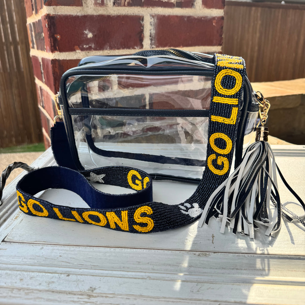 McKinney High Cheer Custom Beaded GO LIONS Purse Strap