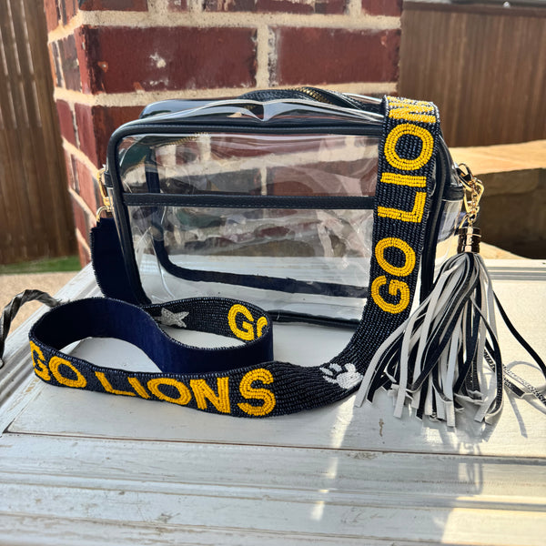 McKinney High Cheer Custom Beaded GO LIONS Purse Strap
