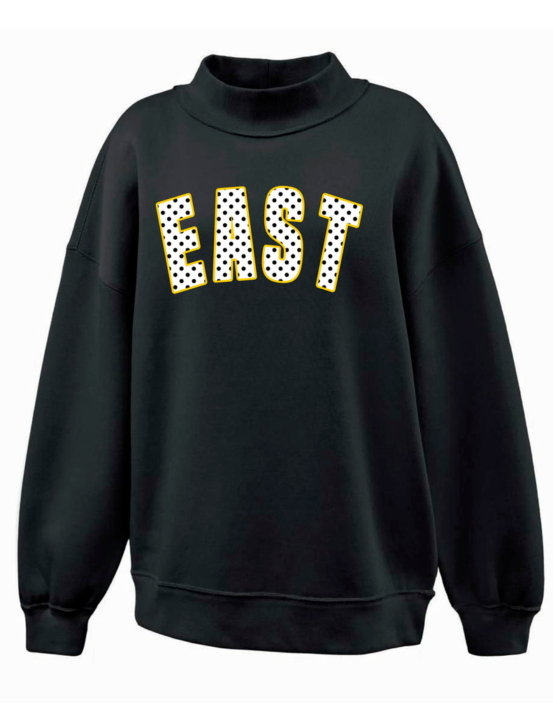 Plano East Cheer Polka Dot Black Mock Neck
