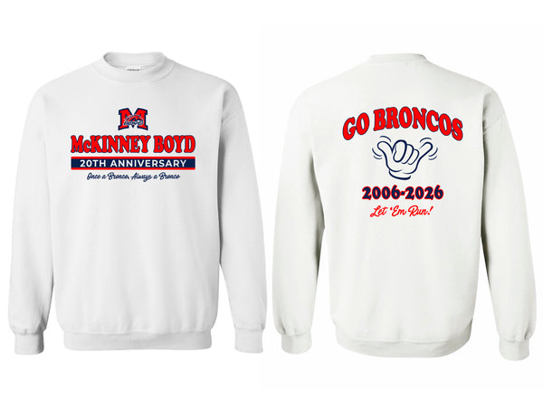 McKinney Boyd 20th Anniversary White Crewneck Sweatshirt