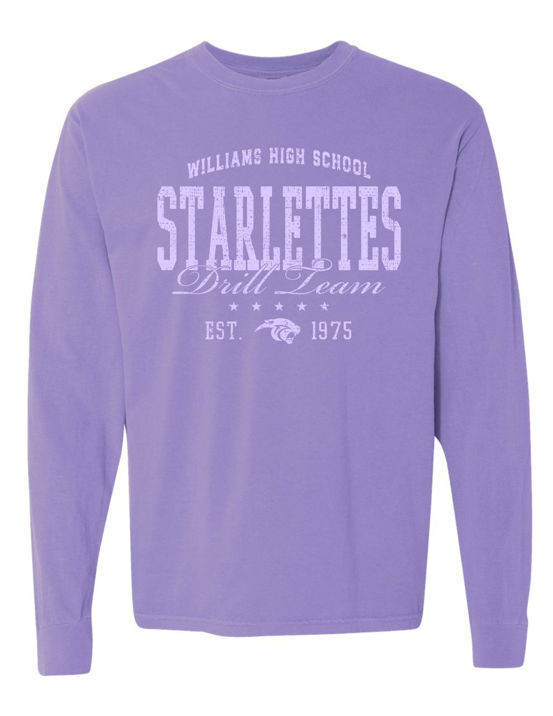 Starlettes One Color Monochromatic Violet Comfort Colors Long Sleeve Tee