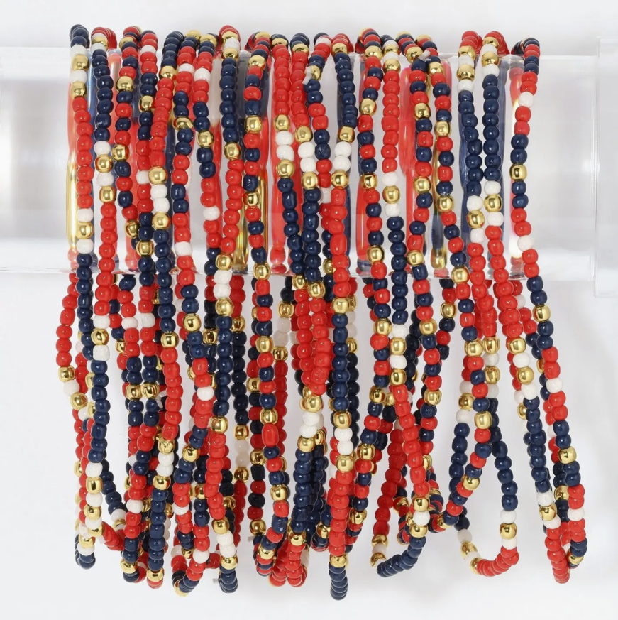 Boyd Soccer 2mm Seed Bead Stretch Bracelets (Set of 6)