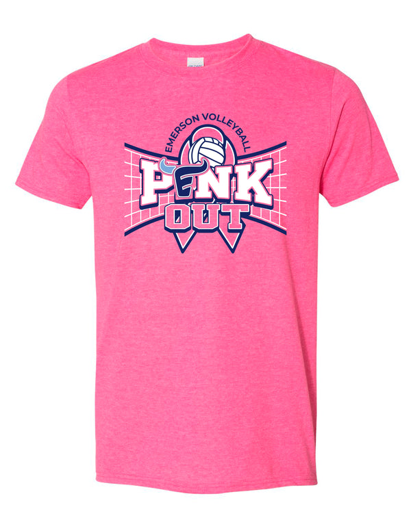 Emerson Volleyball Heather Helconia Pink Out Tee