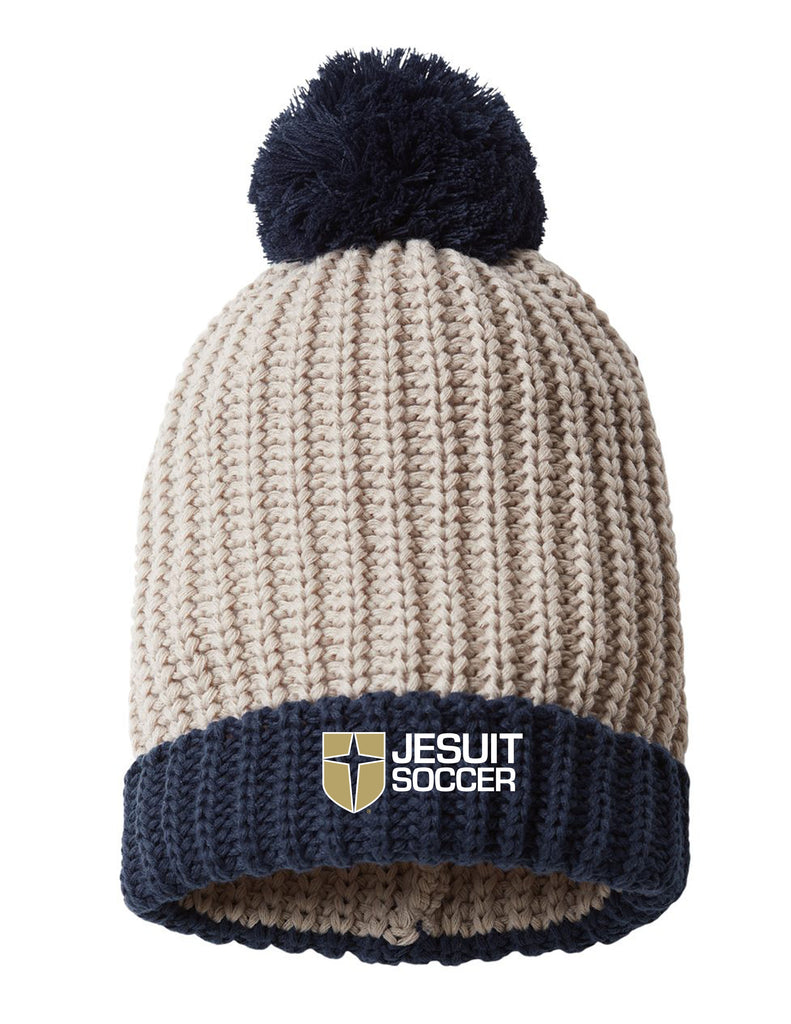 Jesuit Soccer Chunky Knit Pom Beanie