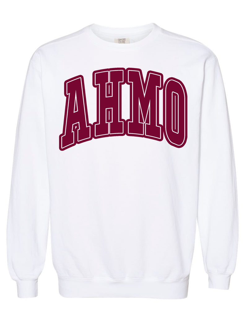 Wylie Cheer Oversized Print AHMO Comfort Colors White Crewneck