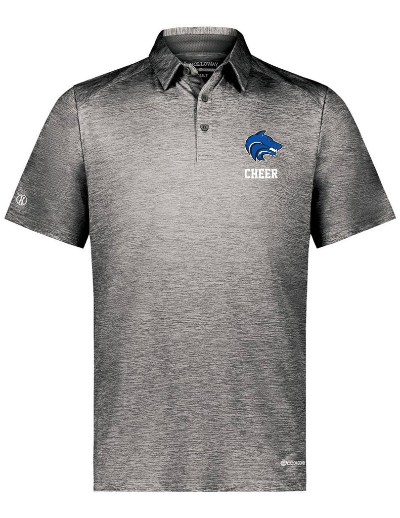 Plano West Cheer Holloway Heathered Black Polo with Embroidered Logo CHEER
