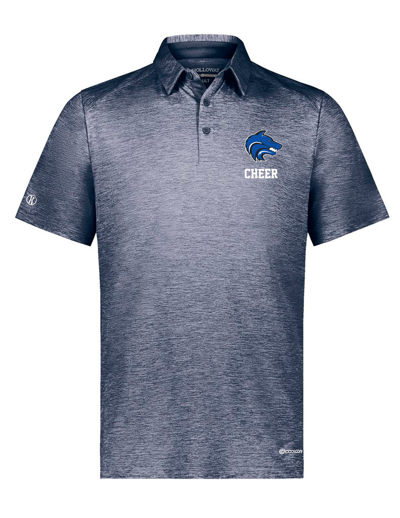 Plano West Cheer Holloway Heathered Navy Polo with Embroidered Logo CHEER