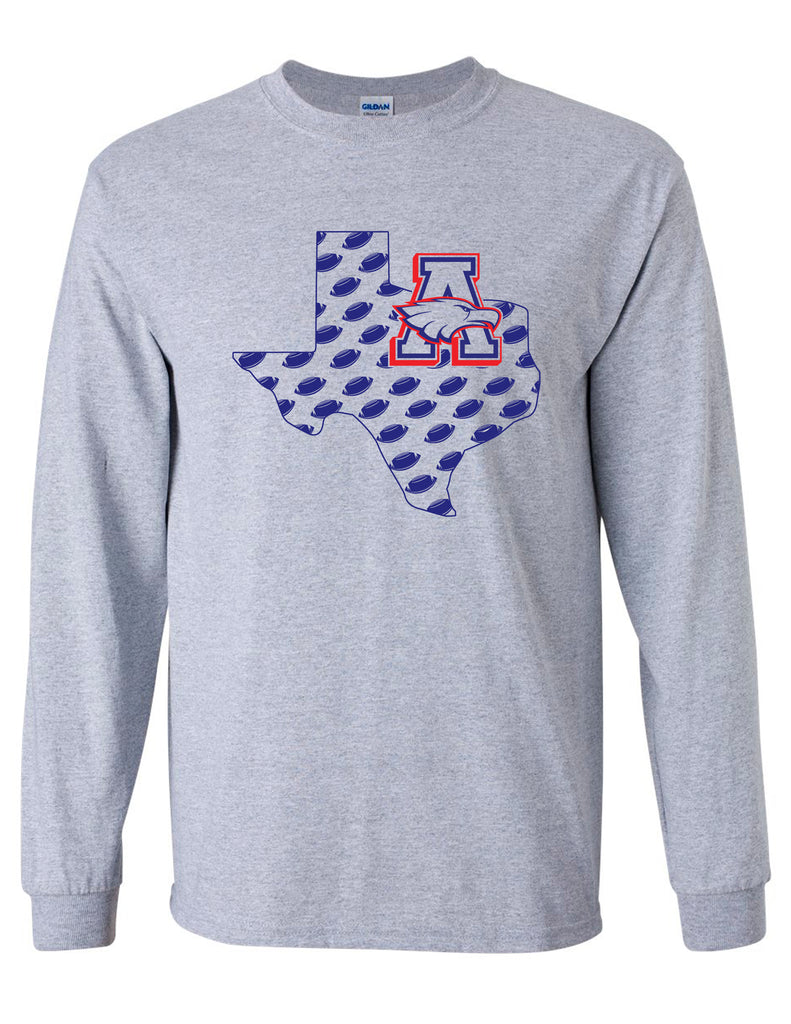 Allen Cheer Gildan Sports Gray Texas w/ Logo Long Sleeve Tee