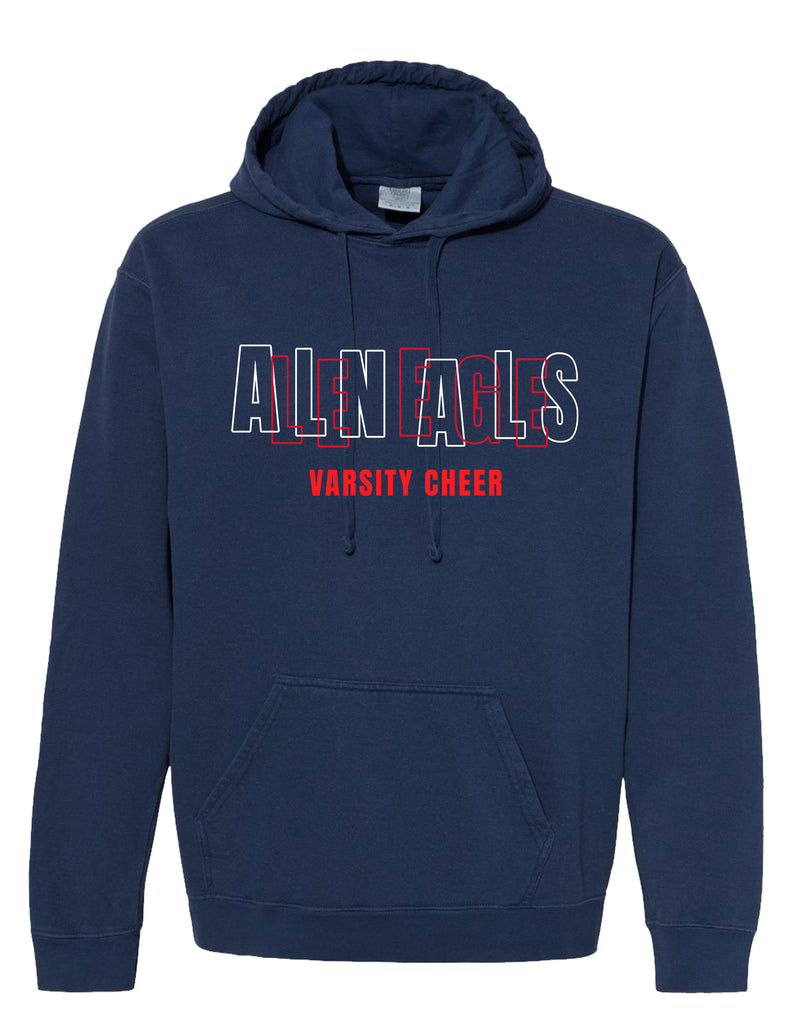 Allen Cheer Comfort Color Navy Intertwined Letters Hoodie