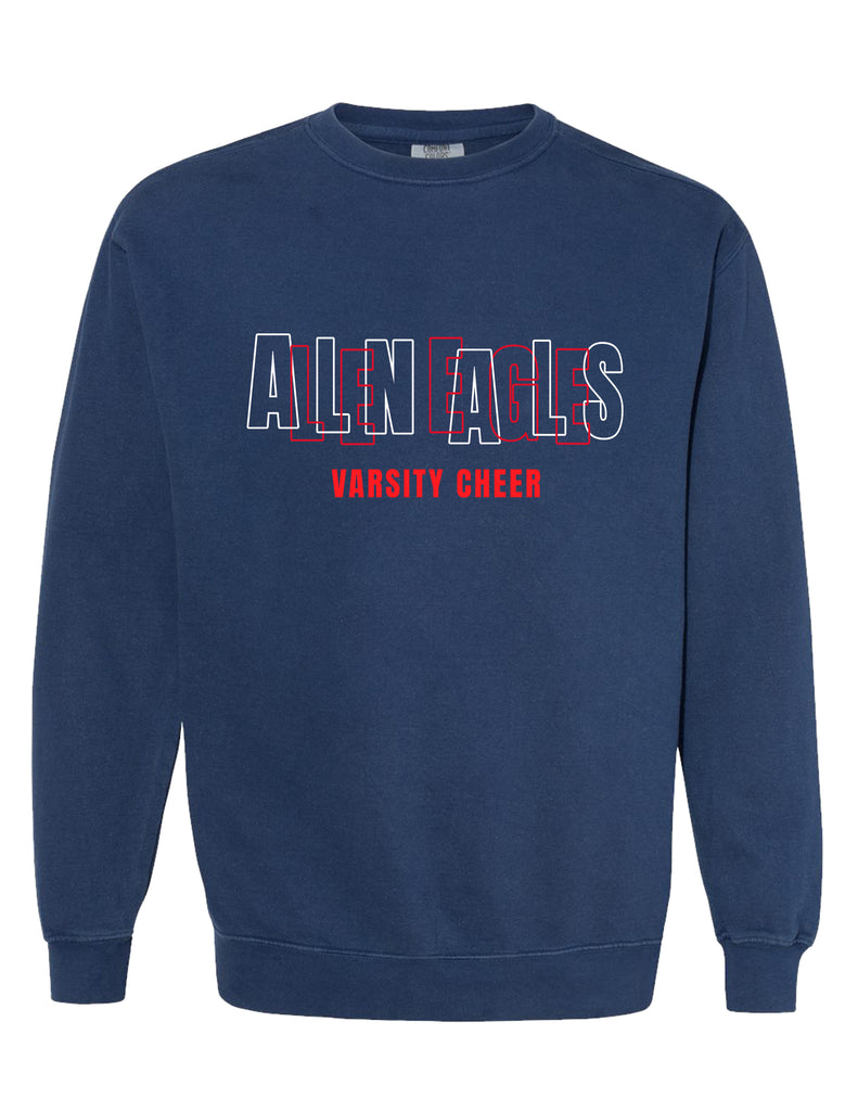 Allen Cheer Comfort Color Navy Intertwined Letters Crewneck