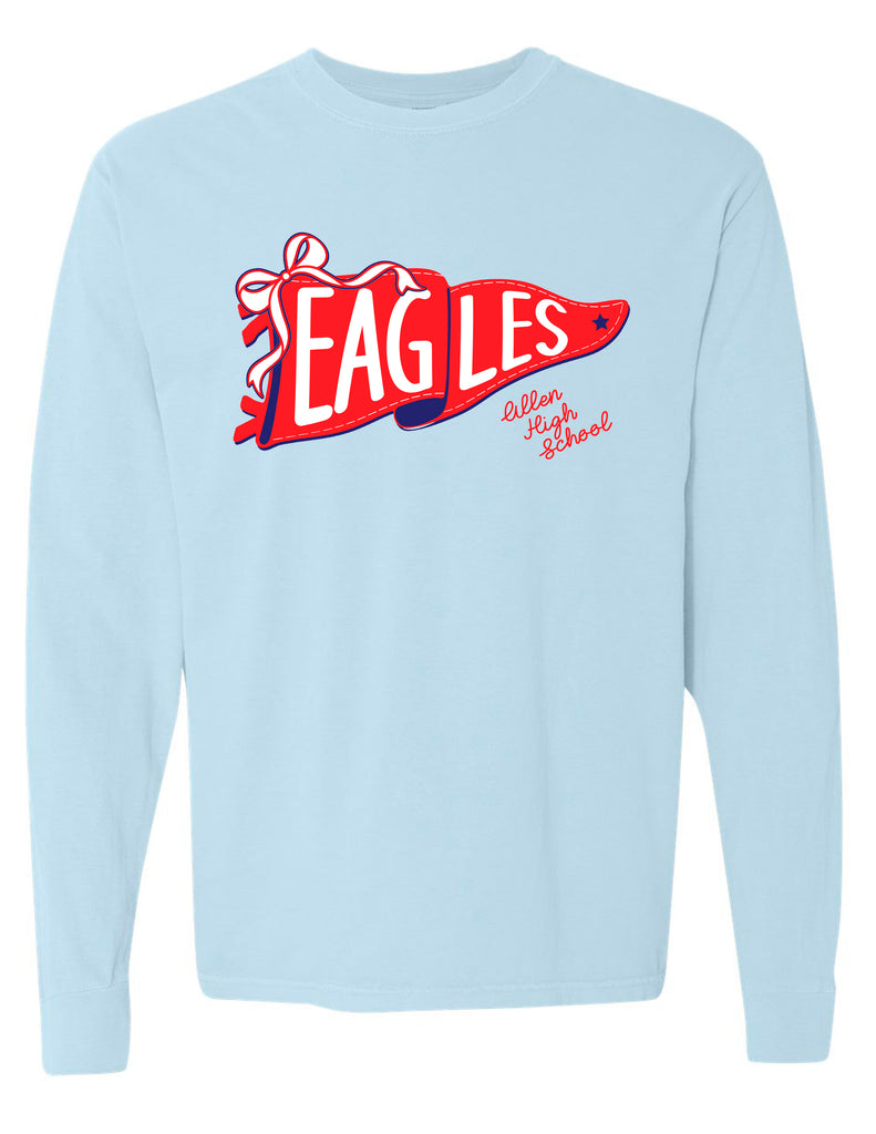 Allen Cheer Comfort Color Chambray Pennant Long Sleeve Tee