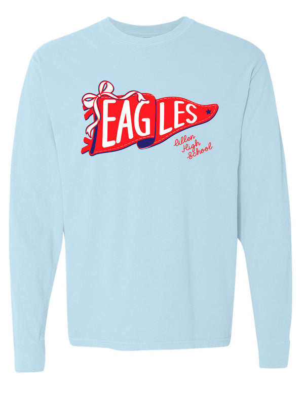 Allen Cheer Comfort Color Chambray Pennant Long Sleeve Tee