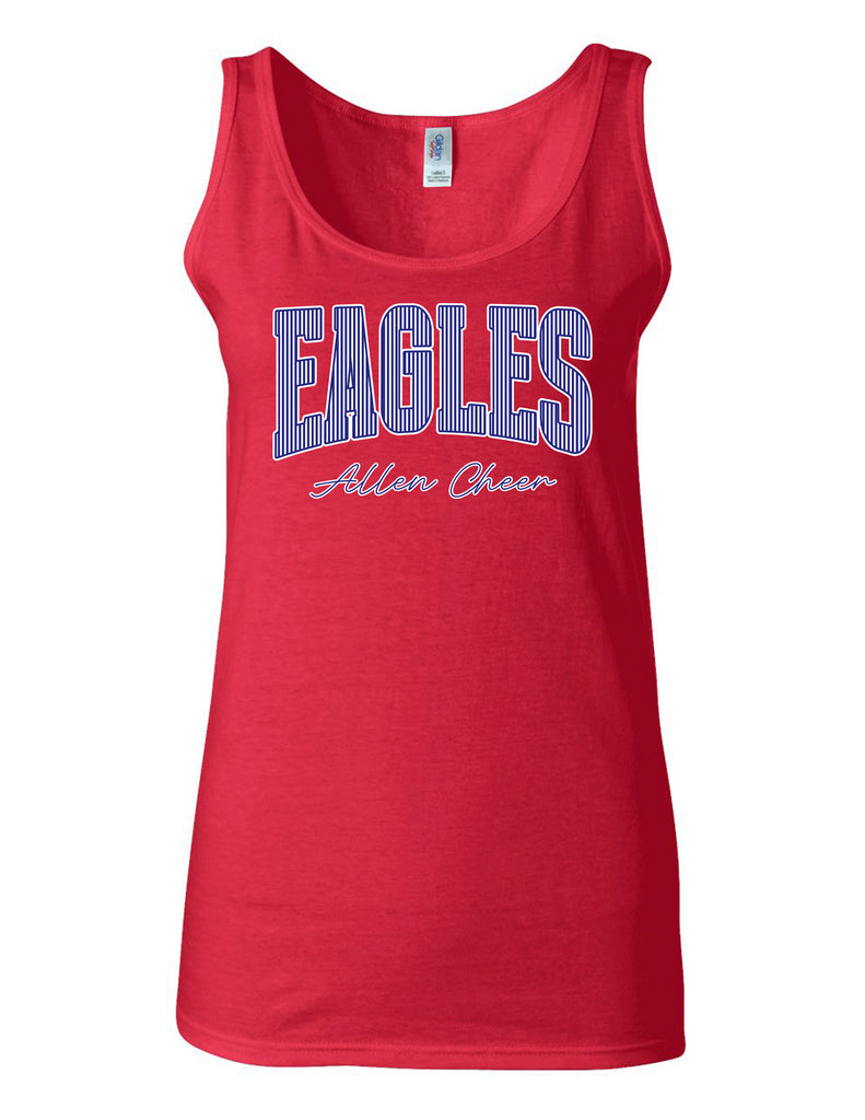 Allen Cheer Gildan Red Pinstripe Eagles Tank