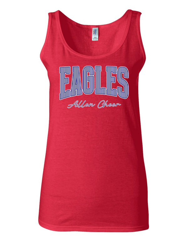 Allen Cheer Gildan Red Pinstripe Eagles Tank