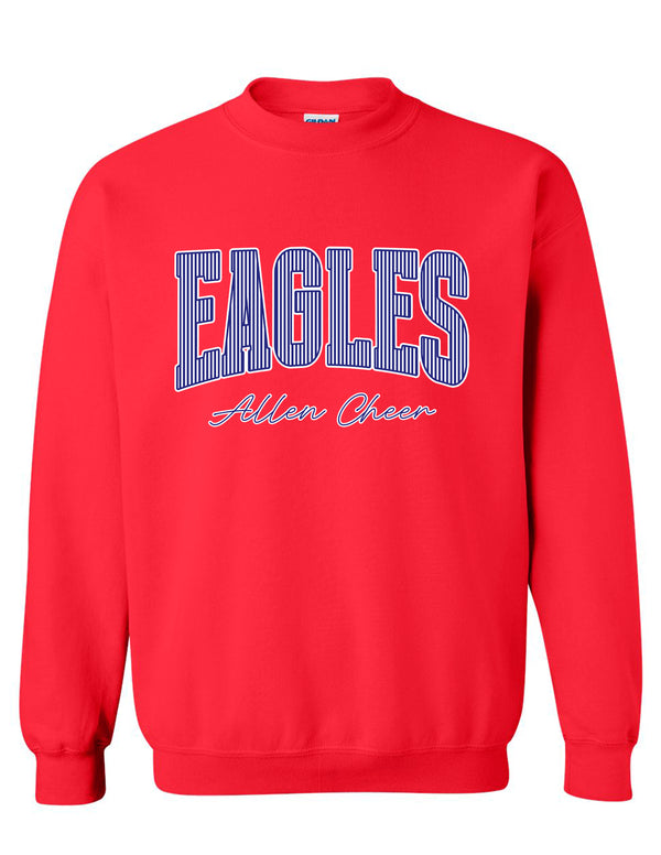 Allen Cheer Gildan Red Pinstripe Eagles Crewneck