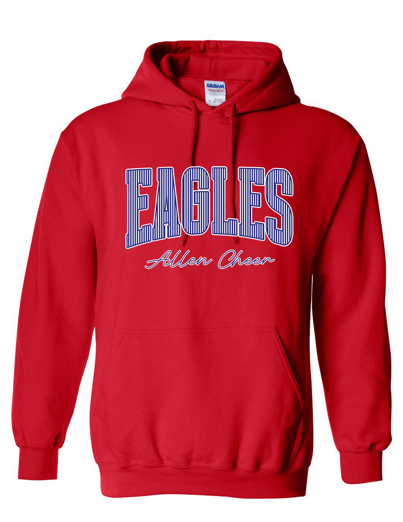 Allen Cheer Gildan Red Pinstripe Eagles Hoodie