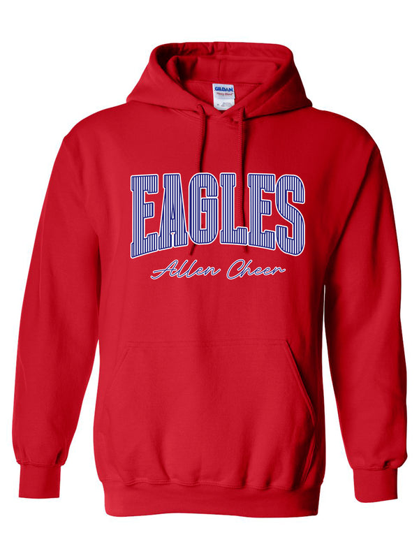 Allen Cheer Gildan Red Pinstripe Eagles Hoodie