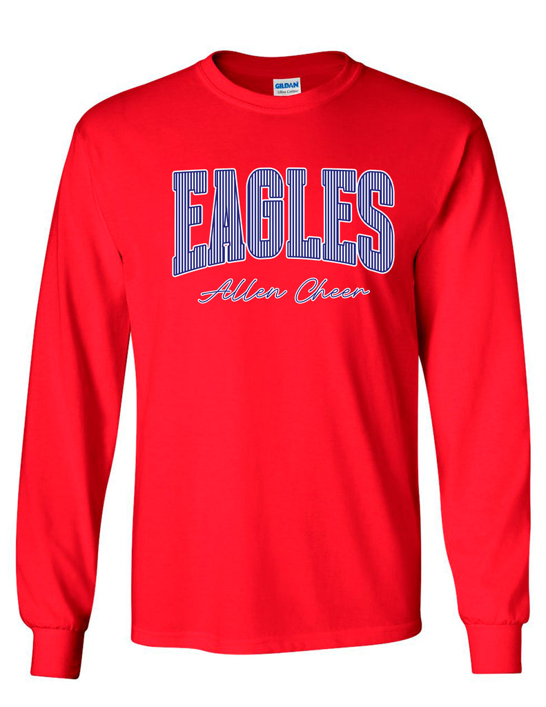 Allen Cheer Gildan Red Pinstripe Eagles Long Sleeve Tee