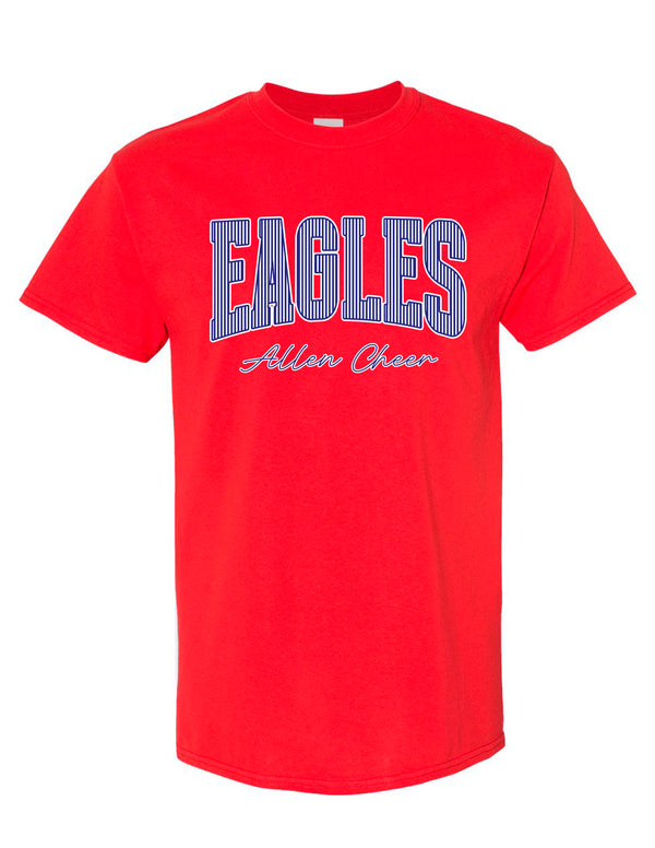 Allen Cheer Gildan Red Pinstripe Eagles Short Sleeve Tee