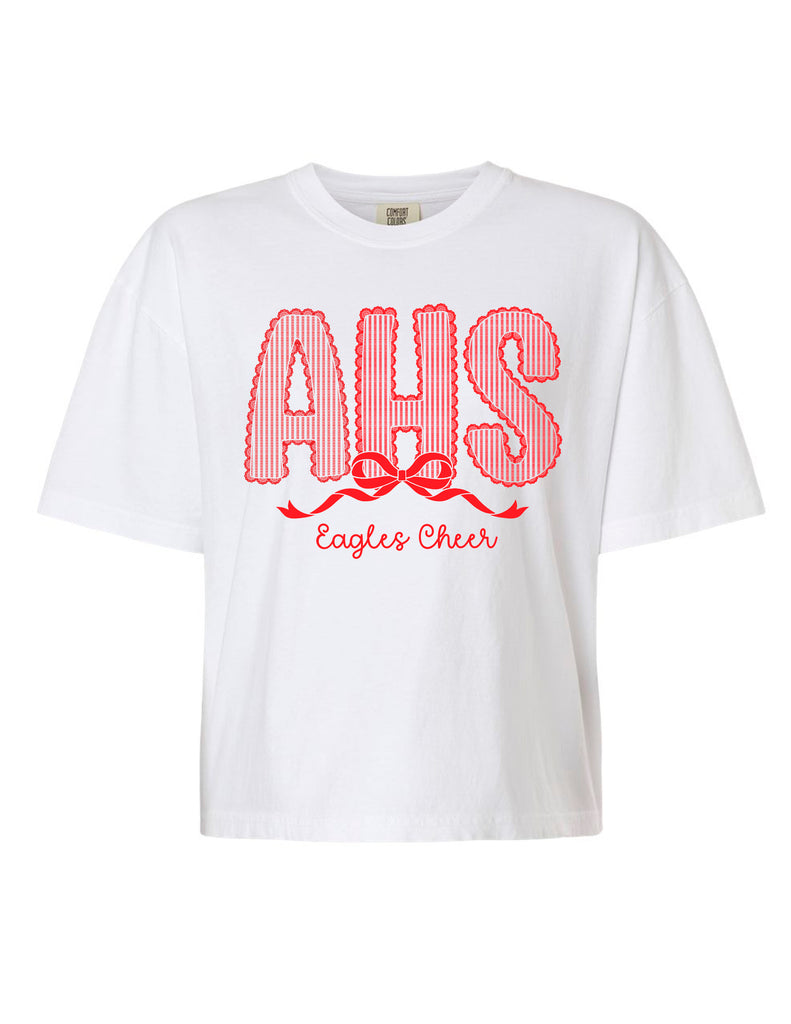 Allen Cheer Comfort Color White Seersucker Cropped Short Sleeve Tee
