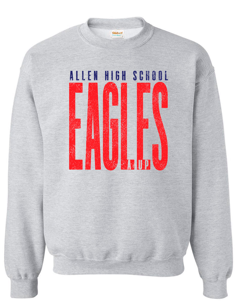 Allen Cheer Gildan Ash Gray Tall Distressed Crewneck