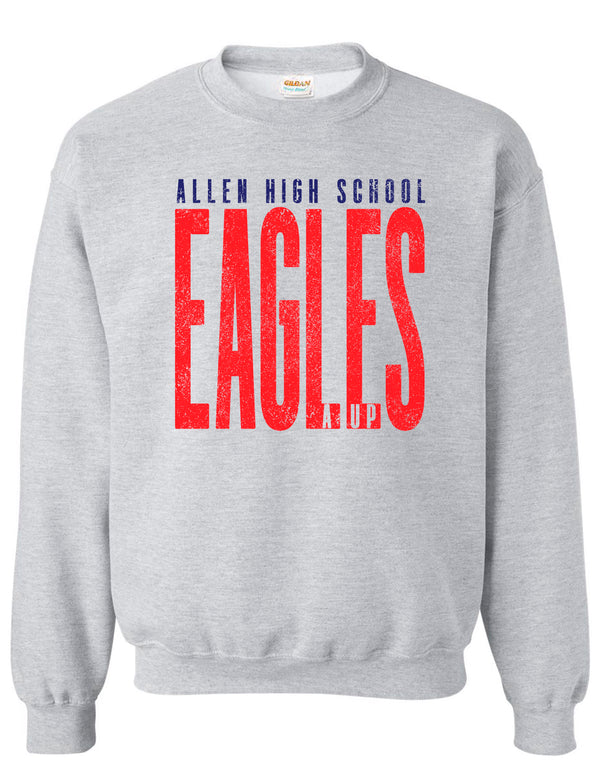 Allen Cheer Gildan Ash Gray Tall Distressed Crewneck