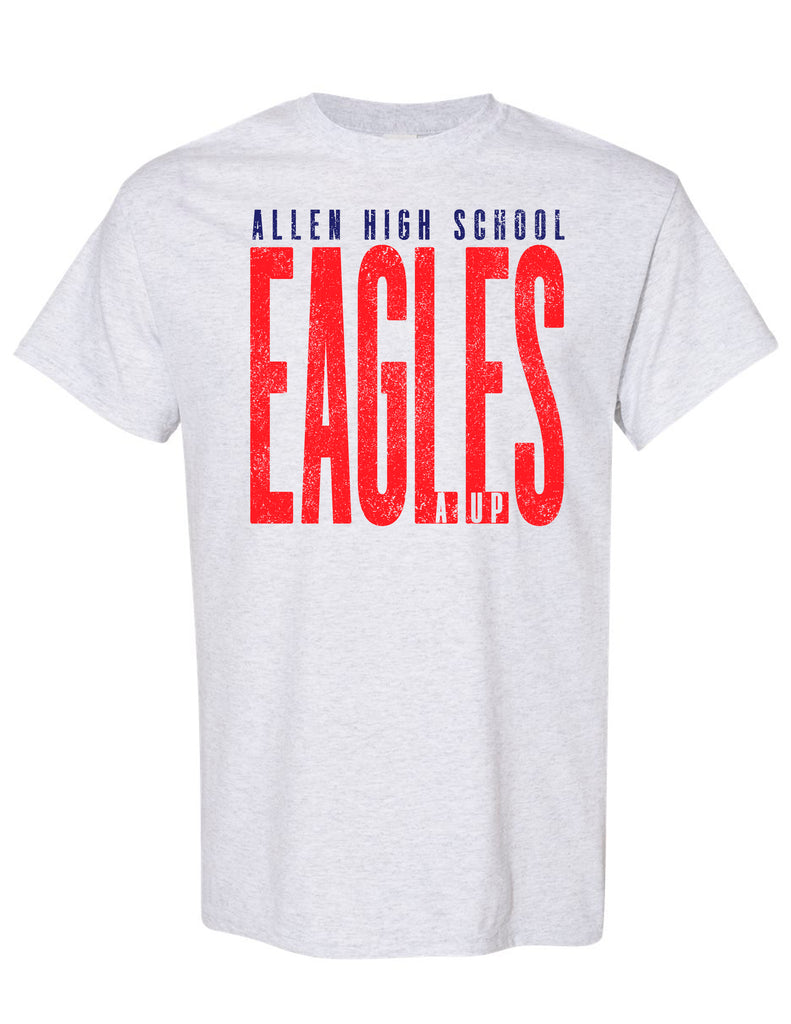 Allen Cheer Gildan Ash Gray Tall Distressed Short Sleeve Tee