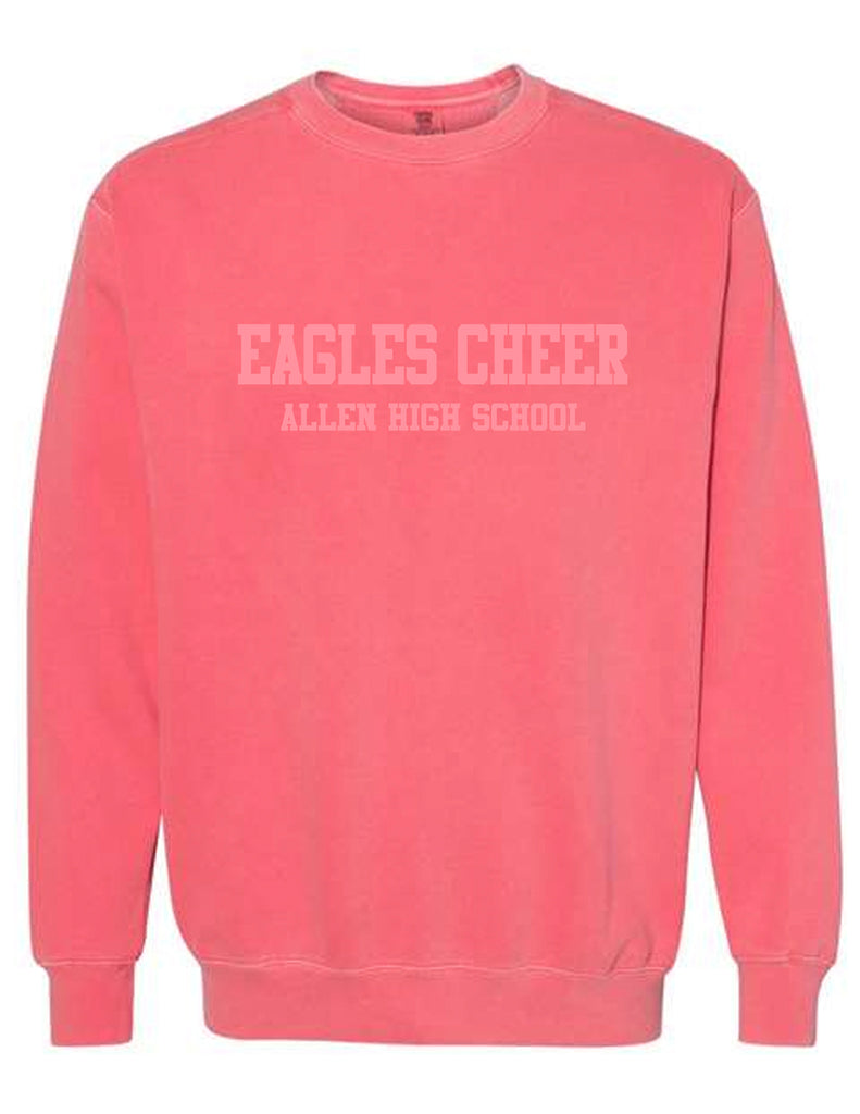 Allen Cheer Watermelon Comfort Color Embroidered Tone on Tone Crewneck
