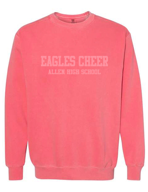 Allen Cheer Watermelon Comfort Color Embroidered Tone on Tone Crewneck