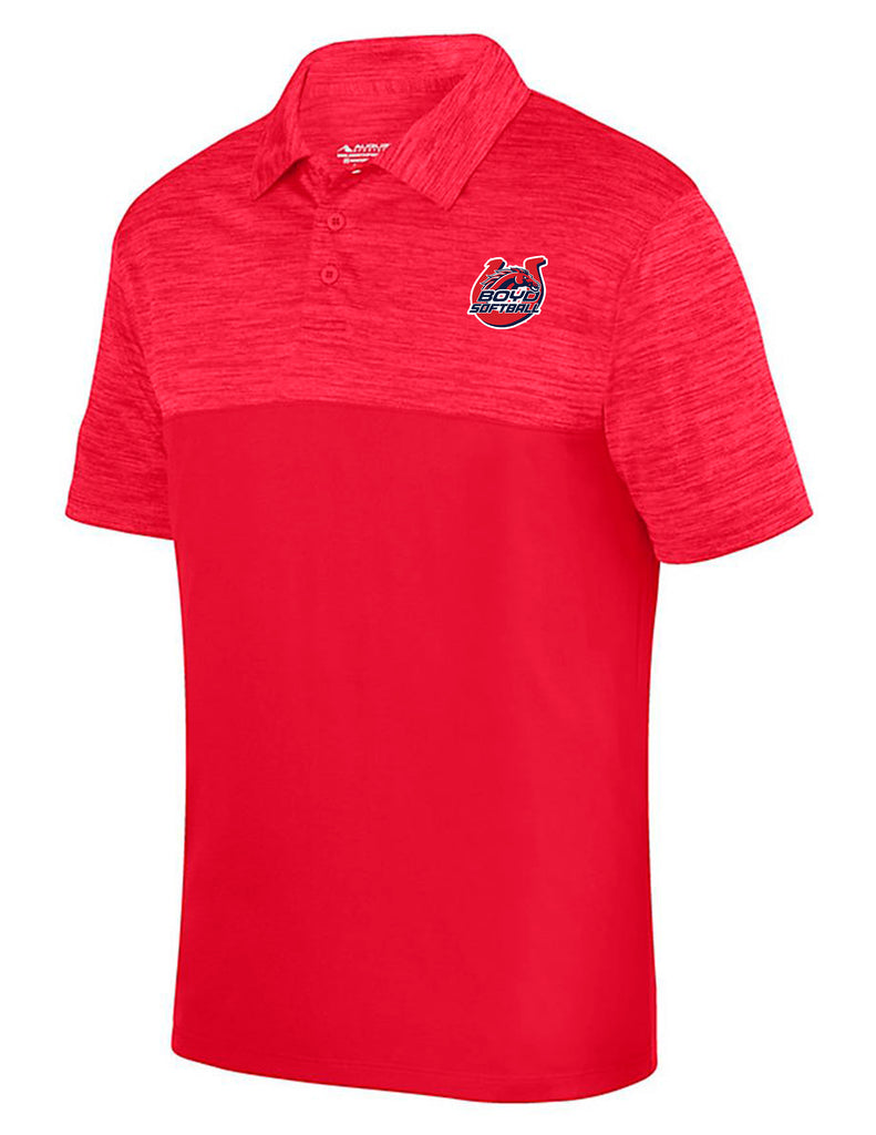 Boyd Softball Augusta Shadow Tonal Red Polo with Embroidered Logo