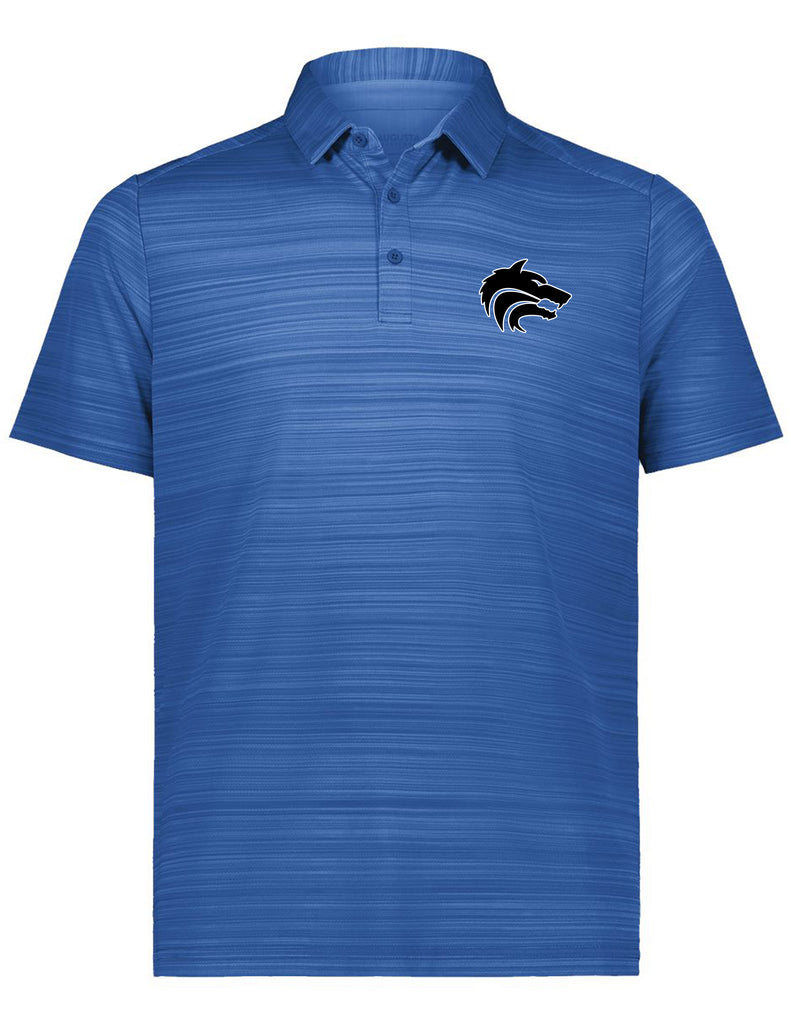 Plano West Cheer Augusta Tonal Stripe Royal Polo