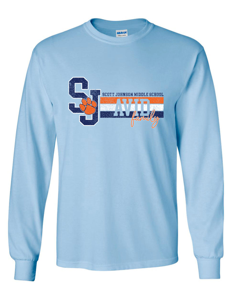 SJMS AVID Light Blue Stripes Long Sleeve T-Shirt