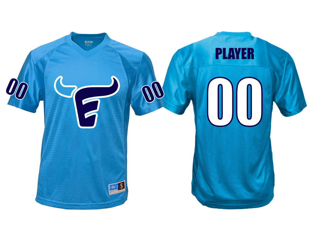 Emerson Football Columbia Blue Personalized Parent Jersey