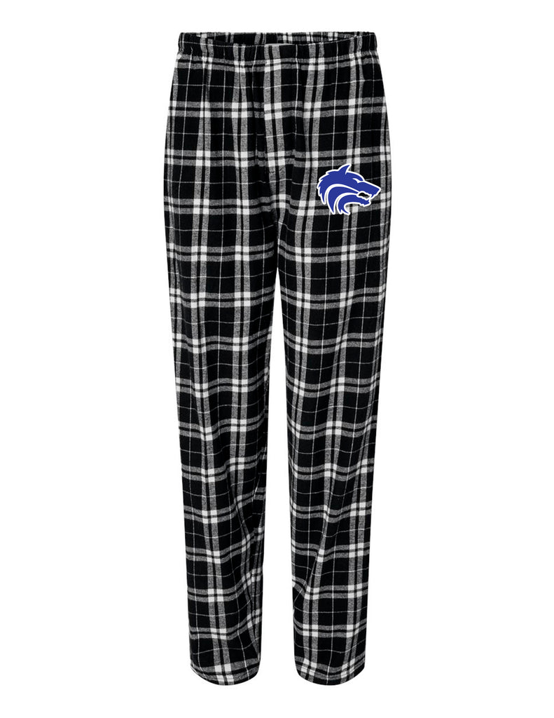 Plano West Cheer Unisex Boxercraft Black Plaid Flannel PJ Pants