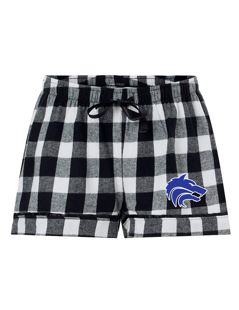 Plano West Cheer Boxercraft Black Buffalo Plaid Flannel Lounge Shorts